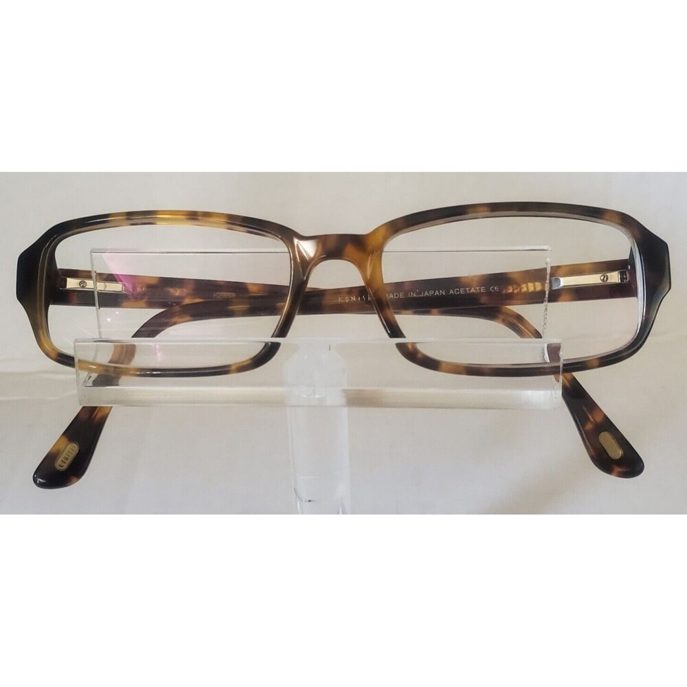 Konishi KZ 858 Eyeglasses Frame Brown Tortoise Full Rim Acetate Japan 53-17-135
